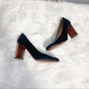 Veronique Branquinho Stacked Heel Leather Pumps